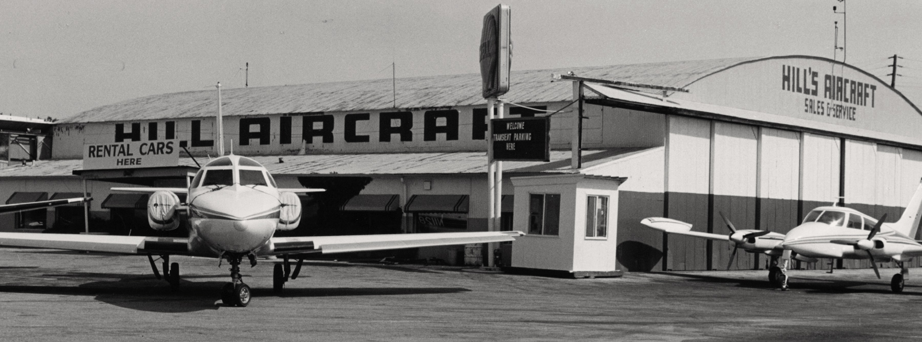 historic photo of hill aircraft hangar